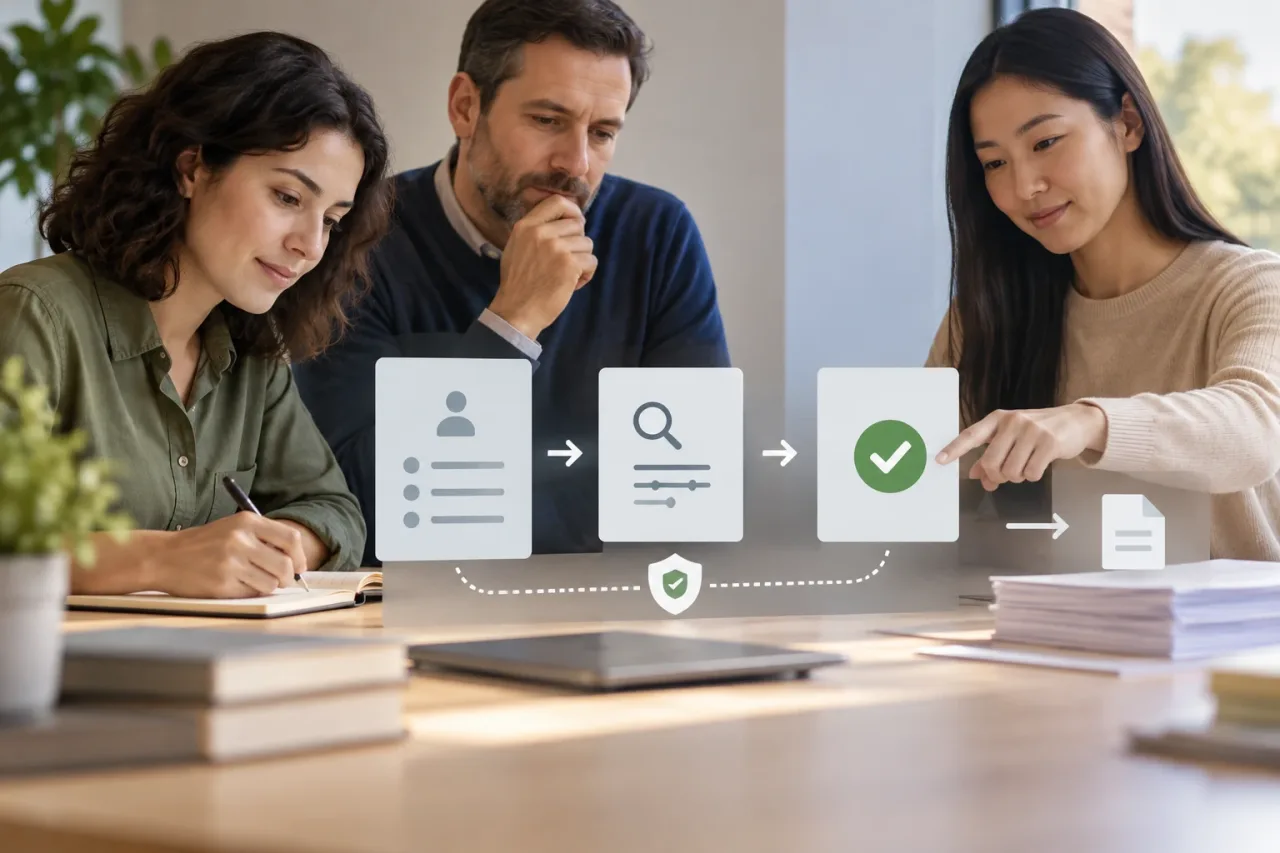 Registrar, validar y aprobar antes de publicar