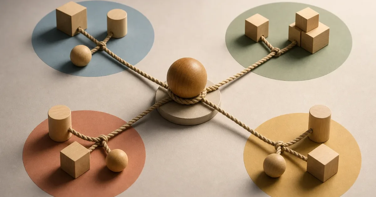 Diagrama de identificadores compartidos entre un CRM, un ERP y un ecommerce.